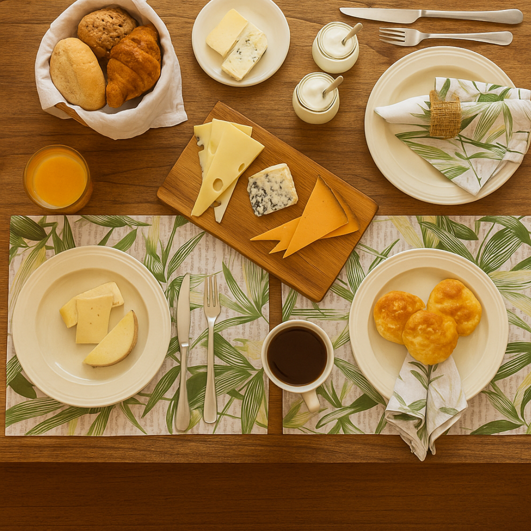 Jogo 2 Americanos Acquablock Folhas Bambu 47x33cm