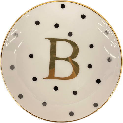 Porta sachê Porcelana Schmidt Poá Gold Inicias "B"