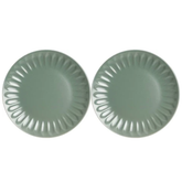 Jogo 2 Pratos Rasos Cerâmica Badem Verde 27cm