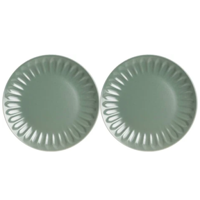 Jogo 2 Pratos Rasos Cerâmica Badem Verde 27cm