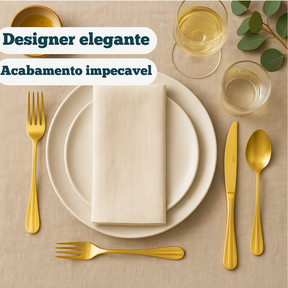 Faqueiro Inox Gold 24 peças Laguna