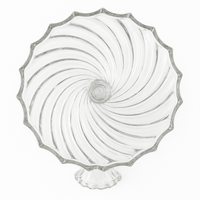 Prato de Bolo com pé De Vidro Twist 30CM