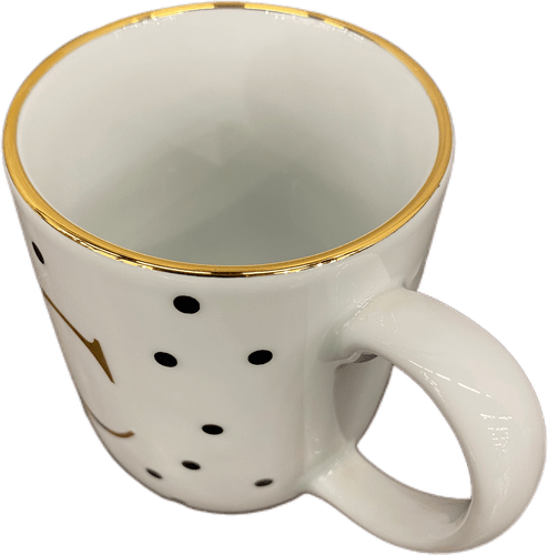 Caneca Porcelana Schmidt Poá Gold Inicias "B" 300ml